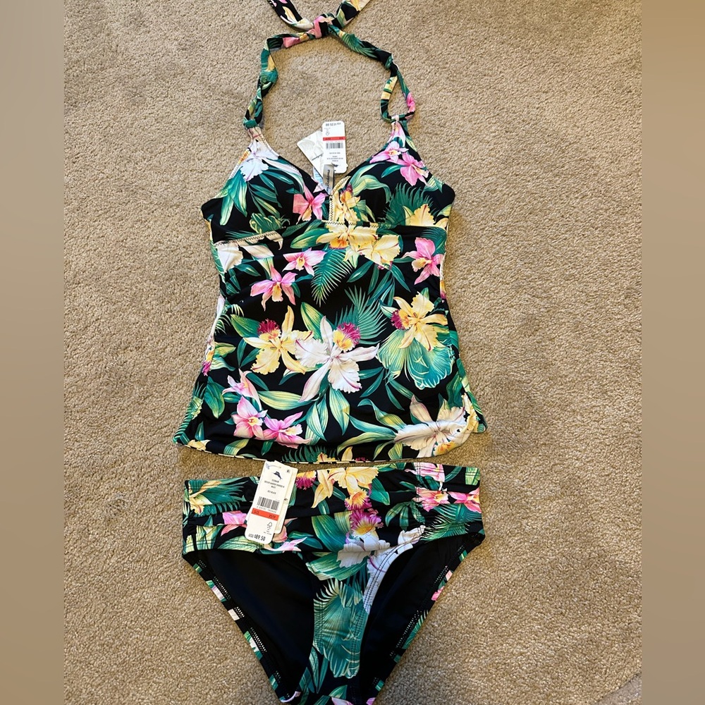 🆕 Tommy Bahama Reversible Halter Tankini Set